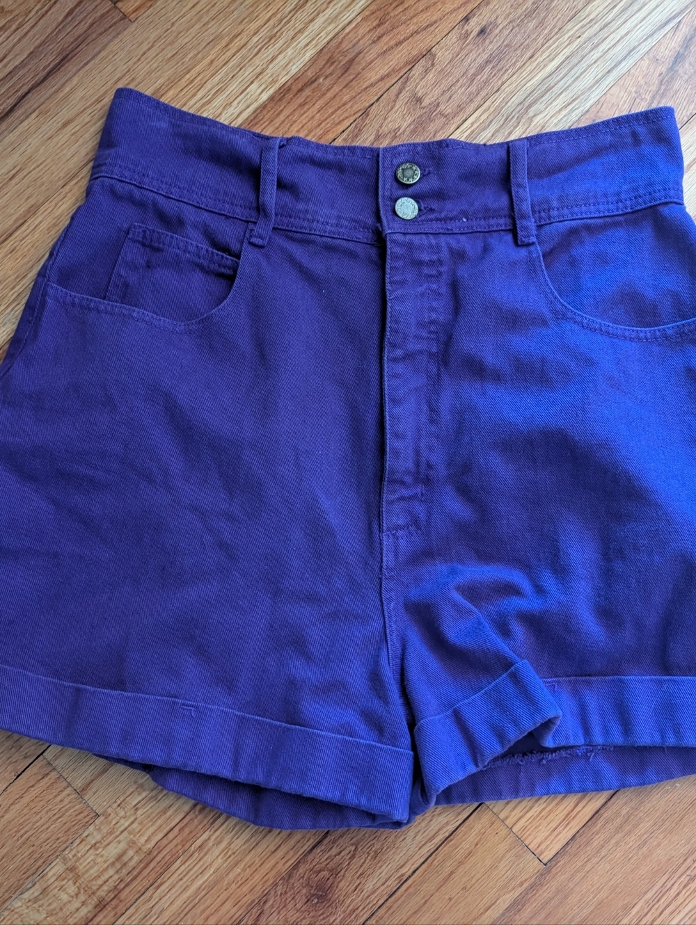 Forenza Deep Purple High-Waist Jean Shorts